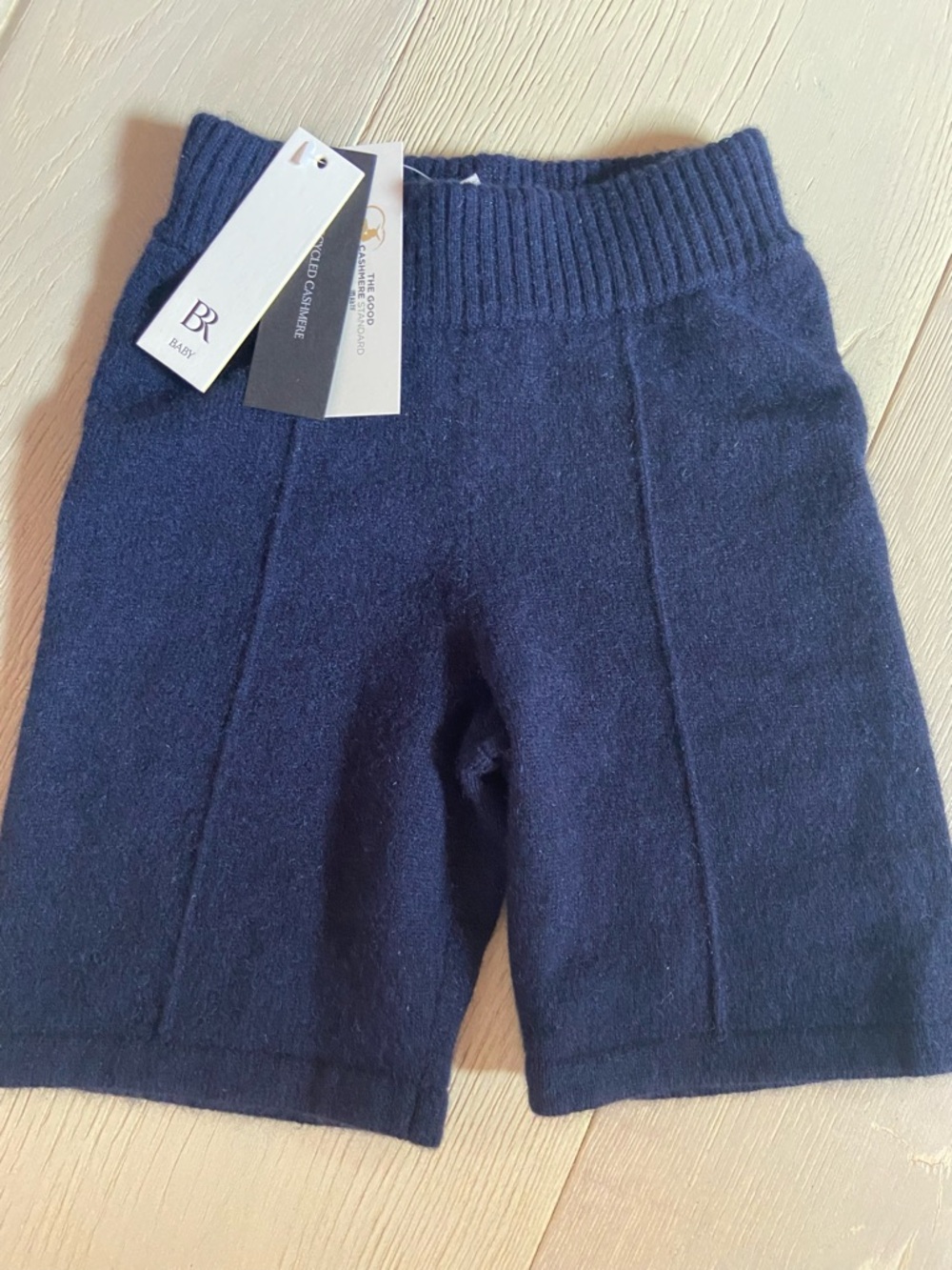 Baby Cashmere Wide-Leg Pants / Shorts – Navy – 0–3 Months